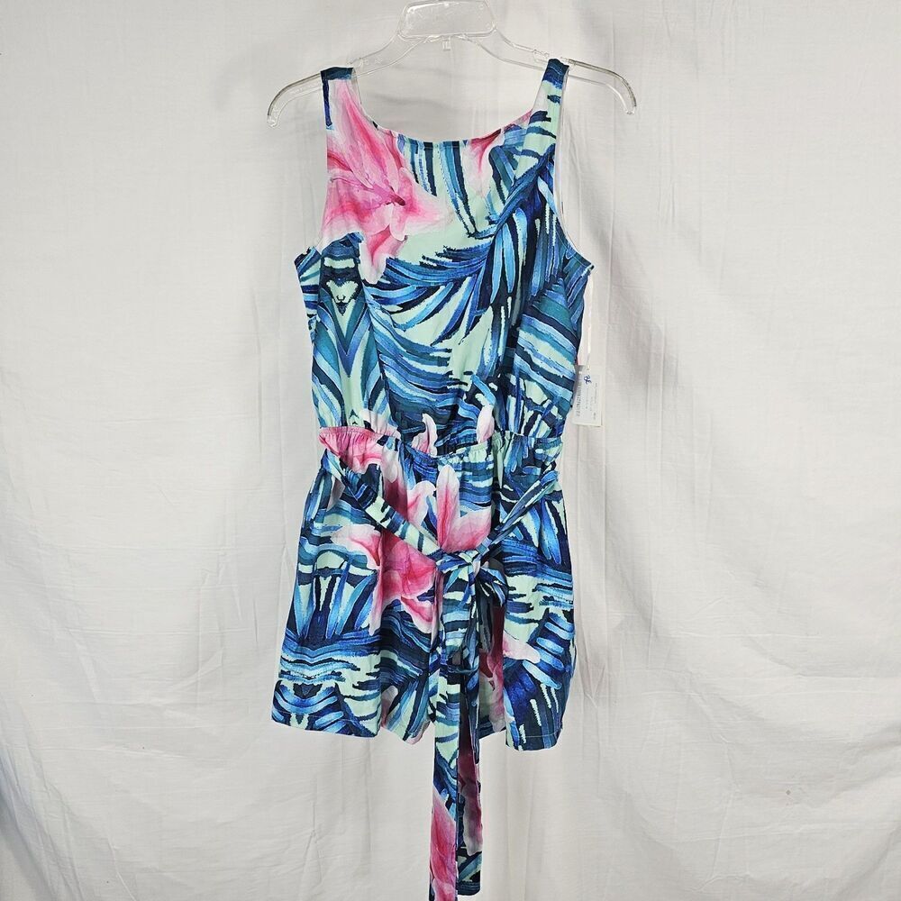 Kinnucans Rio Romper Maliblue Women's Size Medium Hawaiian Printed